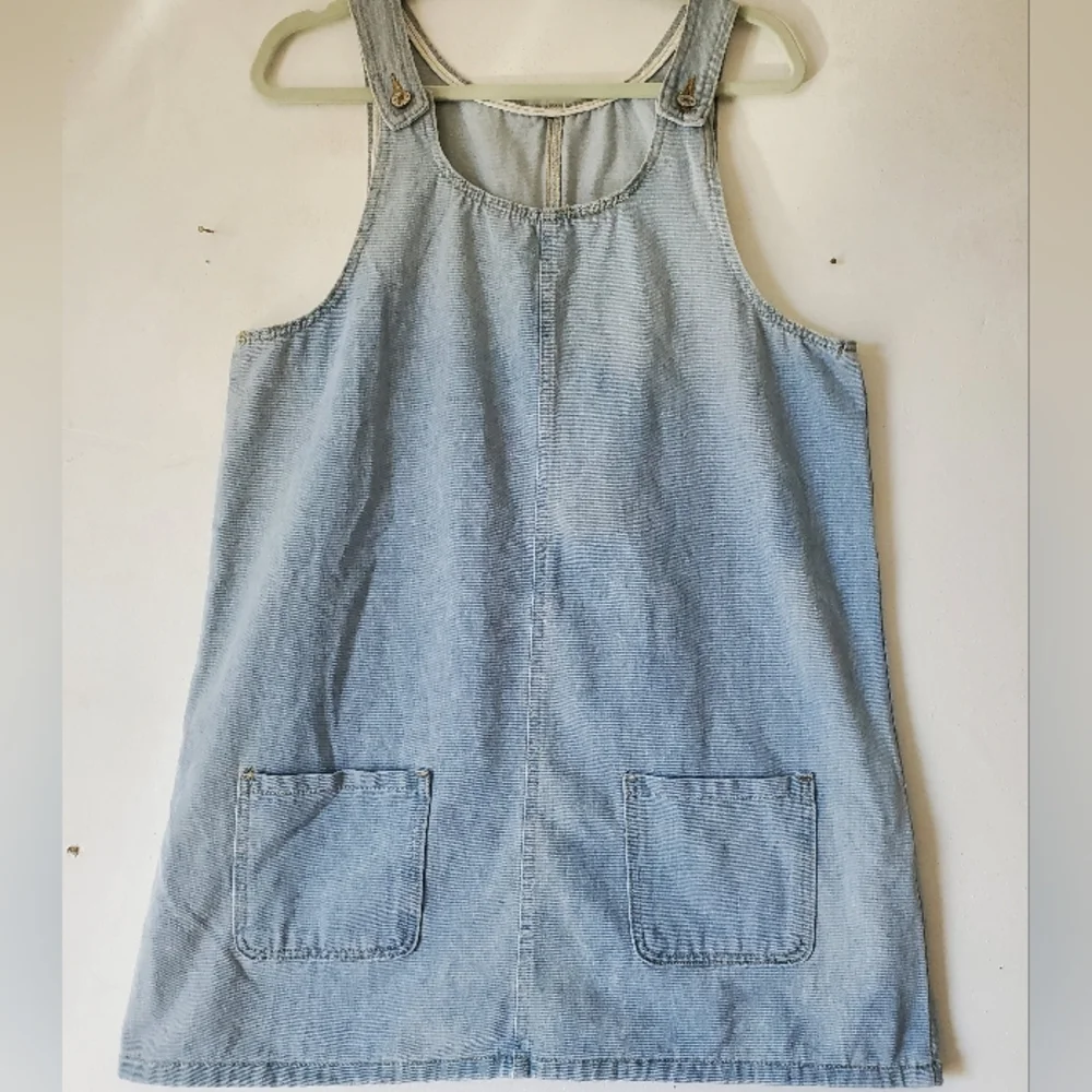 Womens Light Blue Denim Bib Overall Casual Dress Pockets‎ Size Medium